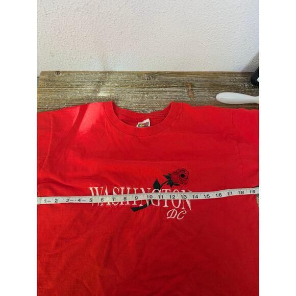 Vintage Washington DC T-Shirt Embroidered Red Rose Y2K M Americana Streetwear - Picture 5 of 7